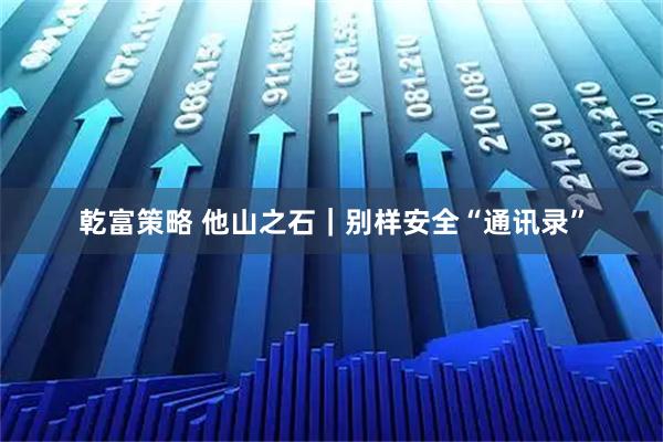 乾富策略 他山之石｜别样安全“通讯录”